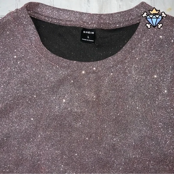 SHEIN MEN CROPPED GLITTER TANK TOP SIZE LARGE STREETWEAR FESTIVAL WEAR - Picture 4 of 6